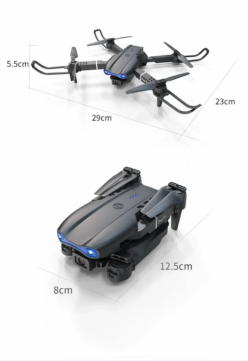 2024 E99Pro RC Drone 4K Professinal With 1080P Wide Angle HD Camera Foldable Helicopter WIFI FPV Height Hold Gift Toy