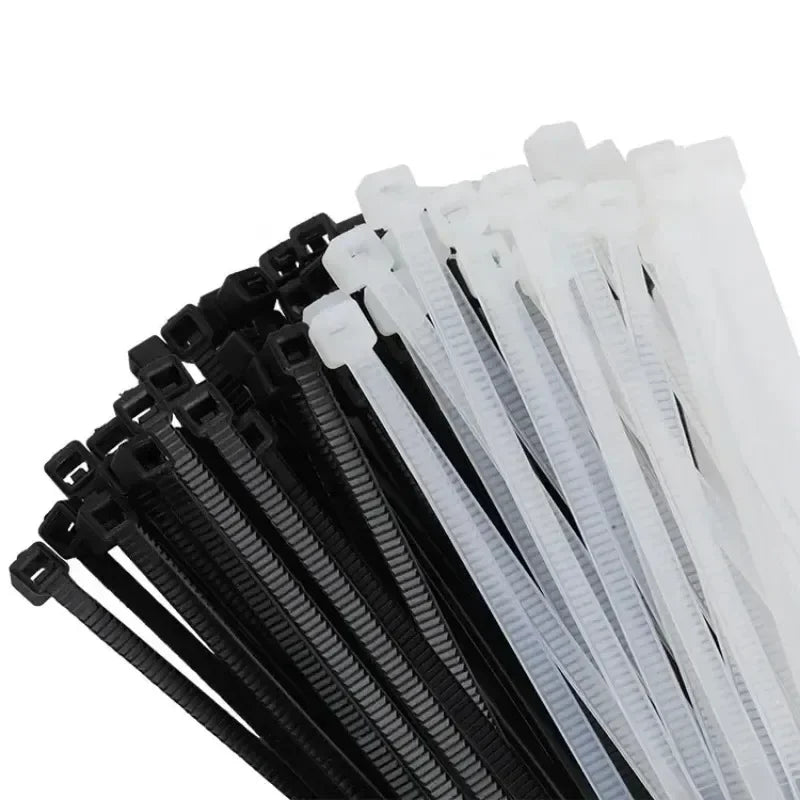 1000/100Pcs Nylon Cable Ties Self-locking Cord Ties Straps Adjustable Cables Fastening Loop Home Office Wire Zip Ties Wholesale