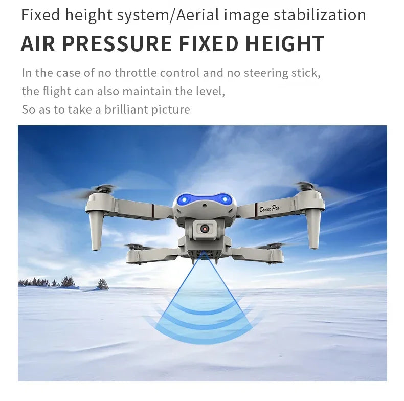 2024 E99Pro RC Drone 4K Professinal With 1080P Wide Angle HD Camera Foldable Helicopter WIFI FPV Height Hold Gift Toy